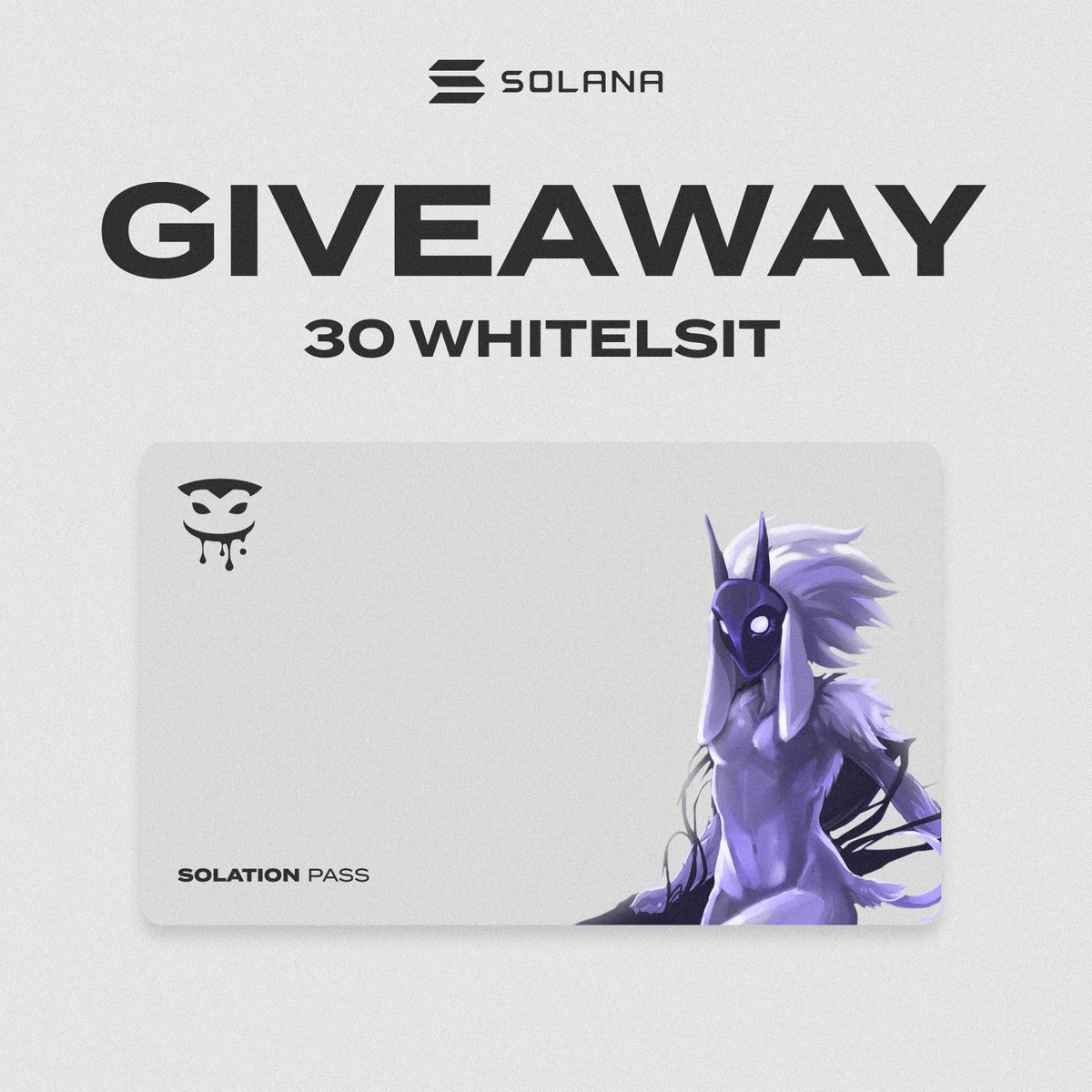 Giveaway 10 GTD and 20 FCFS

Each NFT pass contains 10000 $SLT tokens

- Follow to <a href="/Solation_/">Solation</a>   
- Drop your Sol wallet

⏰24H