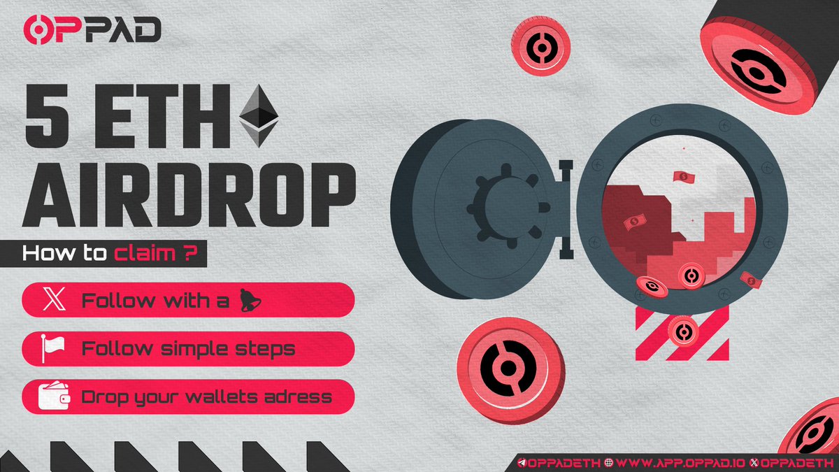 OPPADETH's tweet image. ⭕️OPPAD ULTRA AIRDROP EVENT 🎁

🏆 Prize Pool: 5 ETH

✅ Retweet + Follow @OPPADETH on X
✅ Complete Gleam Tasks:
gleam.io/Sxrwz/oppad-ul…
📅 Distribution Date: 16th March

#OPPAD #Airdrop #Web3 #DeFi #Crypto #Gleam #Giveaway #Blockchain #ETH #Contest #Bitcoin