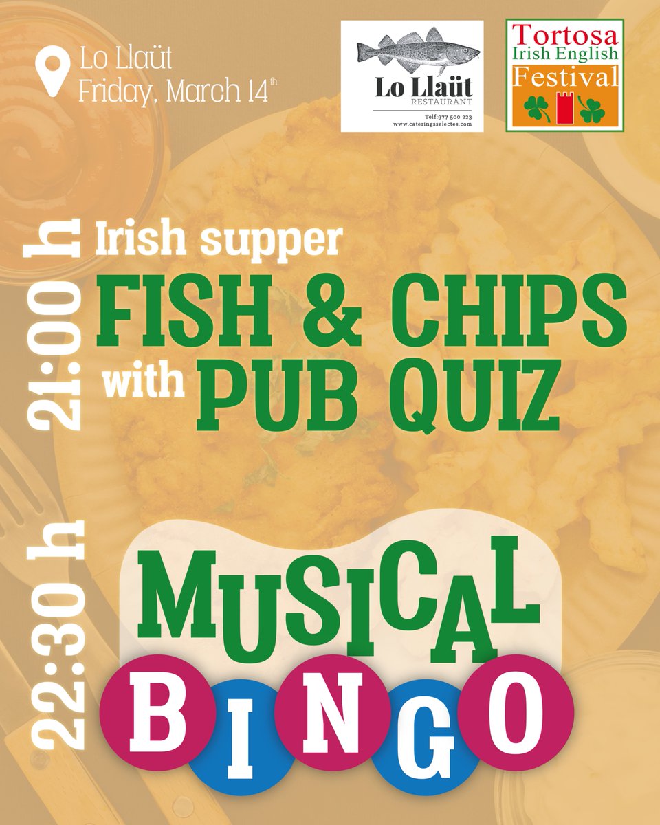 ❓🎤 Fish &amp; Chips supper with  Pub Quiz and a Musical Bingo Session.  Do you want to come? Make a reservation through our link in the bio.  Closing date for inscriptions Wednesday March 12th  Musical Bingo