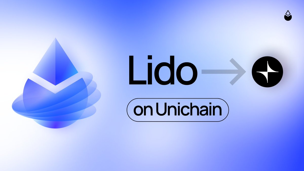 Lido (@lidofinance) on Twitter photo stETH is now on Unichain ✨
You can now bridge your stETH or wstETH to the @Unichain L2 network, a DeFi-native Rollup with permissionless fault proofs and integration with 80+ DeFi protocols, powered by <a href="/Optimism/">optimism.eth</a>'s OP Stack.
blog.lido.fi/lido-steth-wst…
👇 stETH is now on Unichain ✨
You can now bridge your stETH or wstETH to the @Unichain L2 network, a DeFi-native Rollup with permissionless fault proofs and integration with 80+ DeFi protocols, powered by <a href="/Optimism/">optimism.eth</a>'s OP Stack.
blog.lido.fi/lido-steth-wst…
👇