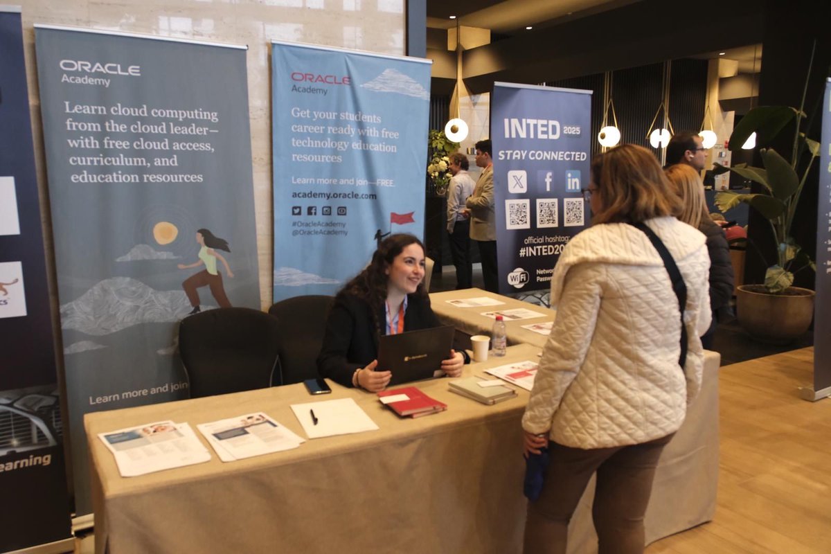 INTED2025 (@intedconf) on Twitter photo 🚀 Want to thrive in tech? Stop by the <a href="/OracleAcademy/">Oracle Academy</a> stand at #INTED2025!
Free educational resources and training await to boost your tech future. #EdTech 🚀 Want to thrive in tech? Stop by the <a href="/OracleAcademy/">Oracle Academy</a> stand at #INTED2025!
Free educational resources and training await to boost your tech future. #EdTech