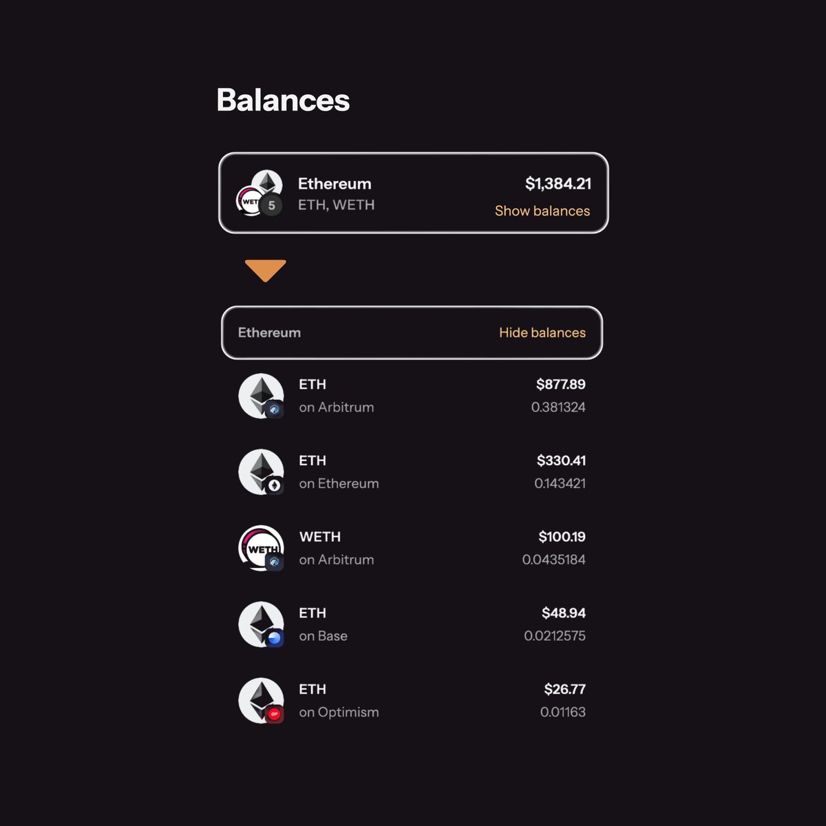 Polaris gives you a complete and unified view of your crypto portfolio across all networks.

All tokens. All chains. One app.