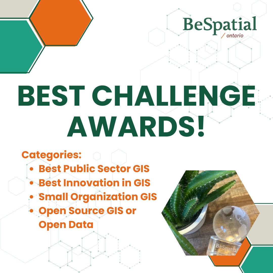 The Geospatial and Information Community is excited to recognize your hard work, creativity, and dedication through our Best Challenge Awards (BCAs)! Winners will be announced at BeSpatial'25.

Details here: bit.ly/3Z3f0k3