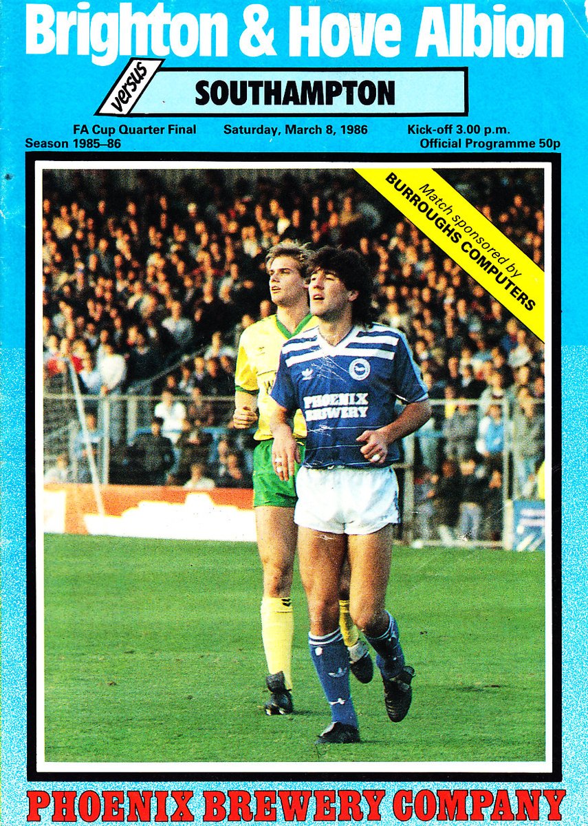 SeagullsProg's tweet photo. A fantastic win yesterday for #BHAFC. It's just the 6th time in our history we've reached the quarter-finals. The first was in 1983, on our way to the final. We hosted #NCFC  at the 6th round stage, winning 1-0. 3 years later we lost 2-0 to #SaintsFC https://t.co/0qg0uSTqWv https://t.co/btHwaiN7mC