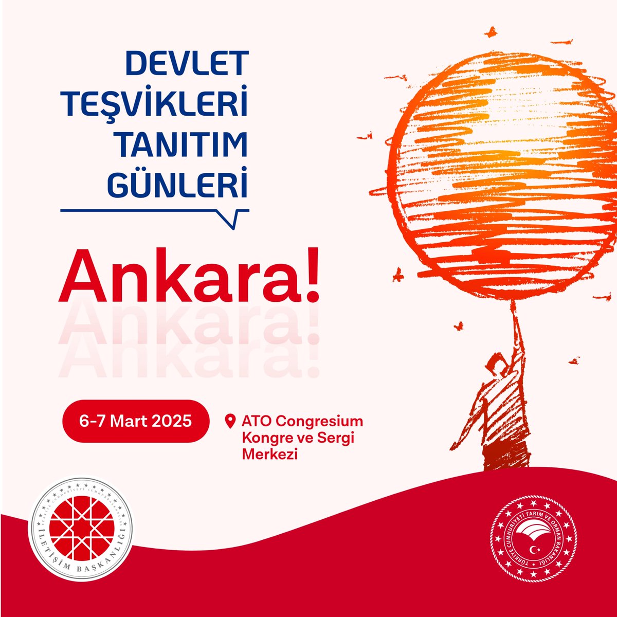 tarimtv's tweet photo. Devlet Teşvikleri Tanıtım Günleri, 2025 yılında da devam ediyor! #DevletTeşvikleriTanıtımGünleri 6-7 Mart'ta Ankara'da! #GeleceğinBuradaDevletinSeninYanında https://t.co/GufWDrNfUP