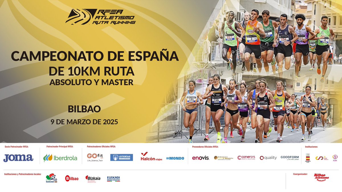 Finde de #CEruta 👟

Las calles de 📍 Bilbao se llenarán de atletismo con el Campeonato de España de 10km ruta

🗓️ 9 de marzo 

➕ Info 🔗 bit.ly/41tQWJH