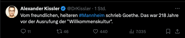 Holger Stark (@holger_stark) on Twitter photo Man würde sich so sehr wünschen, dass die deutsche Öffentlichkeit gelernt hätte, bei Großlagen wie in #Mannheim mit Spekulationen abzuwarten.
Aber daran haben politische Scharfmacher natürlich kein Interesse.
<a href="/RolandTichy/">Roland Tichy</a> <a href="/FraukePetry/">Frauke Petry</a> <a href="/DrKissler/">Alexander Kissler</a> <a href="/PoggenburgAndre/">André Poggenburg</a> Man würde sich so sehr wünschen, dass die deutsche Öffentlichkeit gelernt hätte, bei Großlagen wie in #Mannheim mit Spekulationen abzuwarten.
Aber daran haben politische Scharfmacher natürlich kein Interesse.
<a href="/RolandTichy/">Roland Tichy</a> <a href="/FraukePetry/">Frauke Petry</a> <a href="/DrKissler/">Alexander Kissler</a> <a href="/PoggenburgAndre/">André Poggenburg</a>