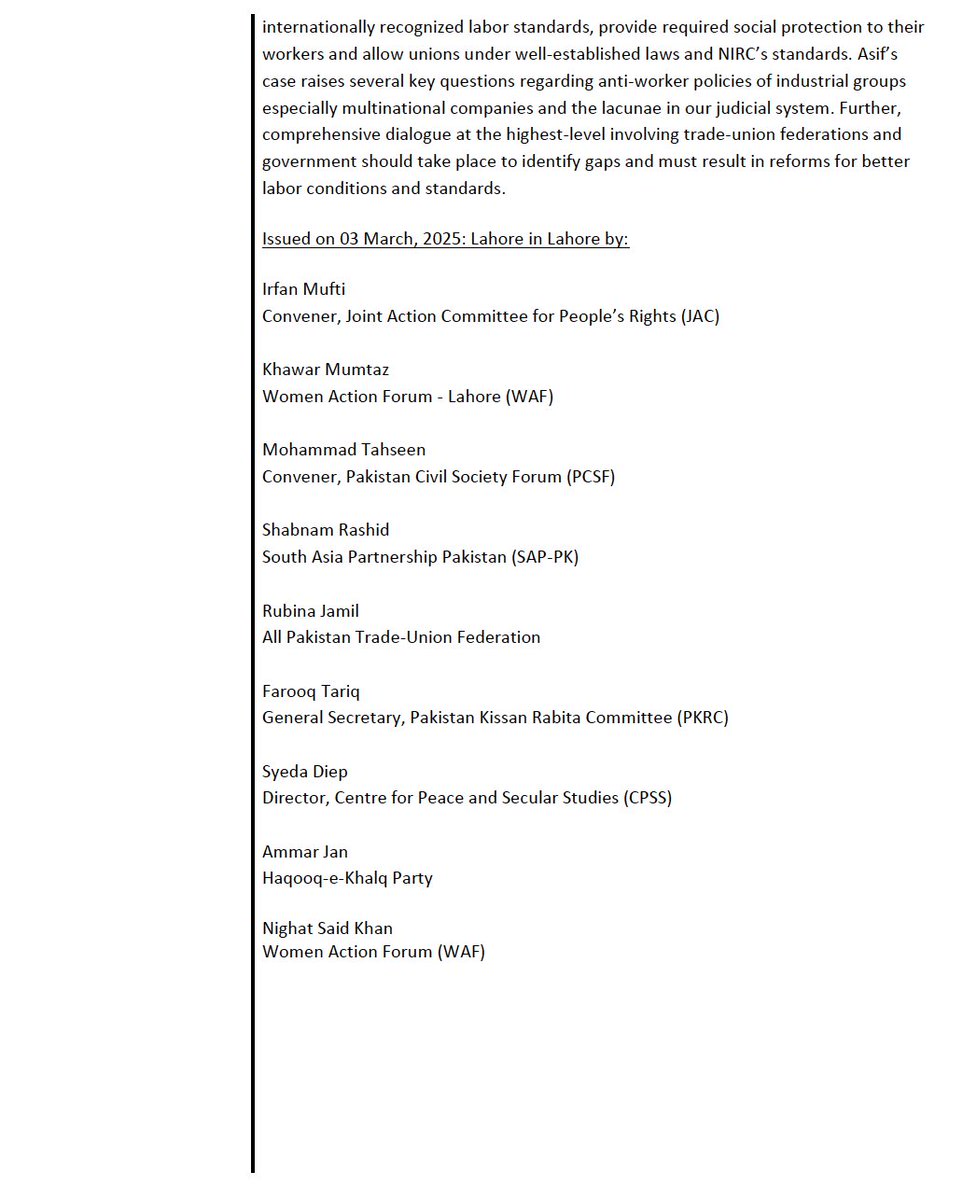 Joint Action Committee for People’s Rights (JAC) condoles the death of Mr. Mohammad Asif, who self-immolated at the premise of Lahore High Court (LHC) on 25 February 2025 in protest of illegal and anti-worker policies of his company, <a href="/nestlepakistan/">Nestlé Pakistan</a>.