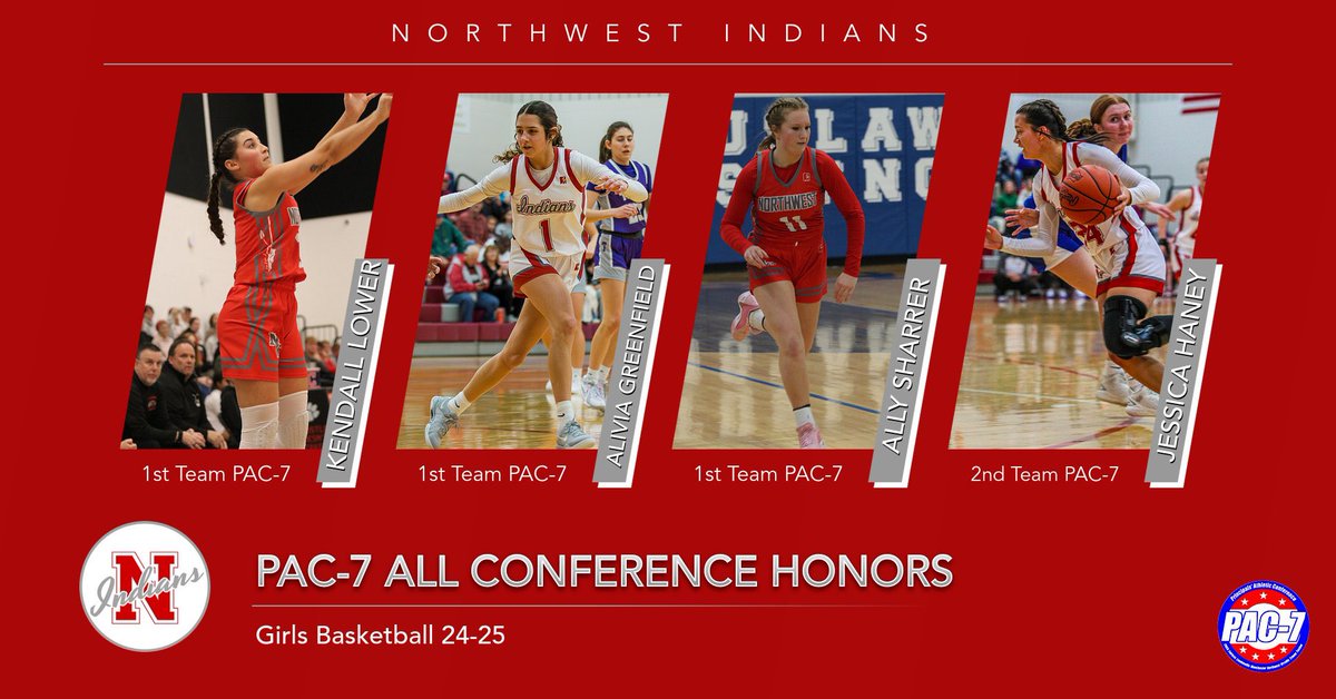 Congratulations to our 1st &amp; 2nd Team PAC-7 Girls Basketball players‼️
#RollTribe <a href="/NWTribe/">Northwest Schools</a> <a href="/NWHSgirlshoops/">Northwest Lady Indians Hoops</a> <a href="/PAC7_Sports/">PAC-7 Sports</a>