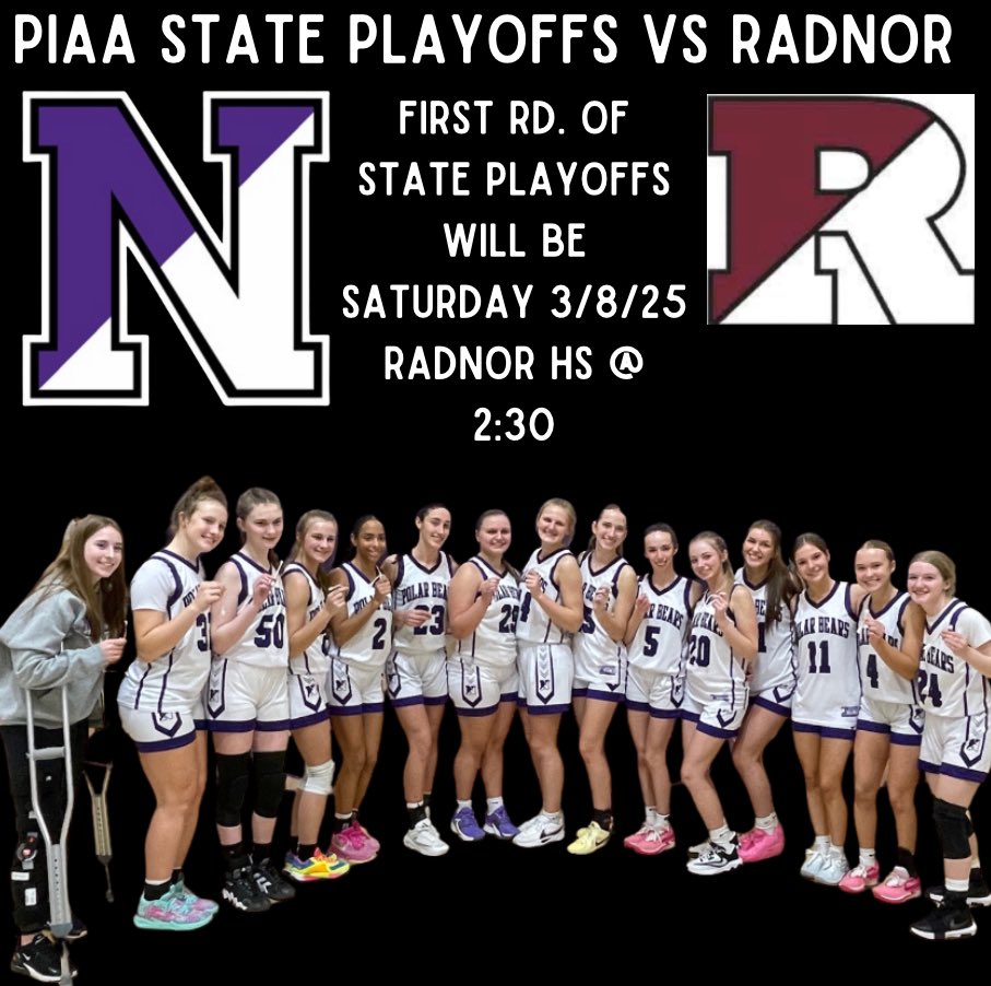 We will travel to Radnor High School Saturday @ 2:30 for the first round of the PIAA state playoffs! Tickets go on sale tonight at 6:00 at this link piaa.org/sports/tickets…
#EarnEverything #Bears #Family