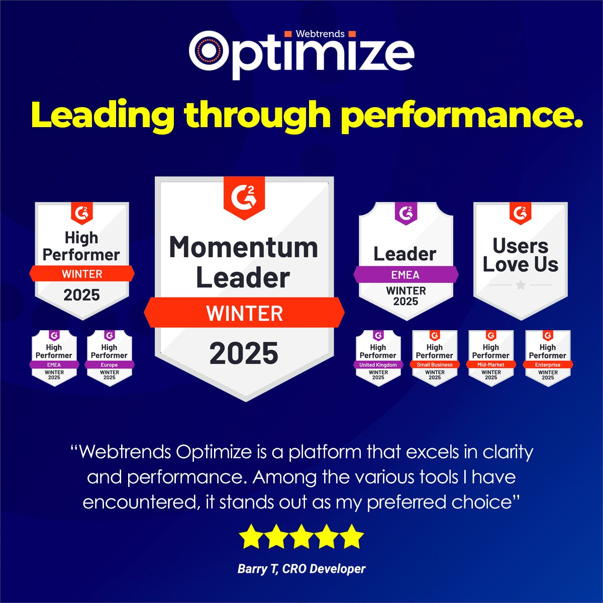 Improving the performance of our client and partners website is one of our main goals, and we are always proud to see this reflected in our G2 reviews. 

Get in touch to learn more or check out more of our reviews on G2👇
lnkd.in/dDkQkJE
