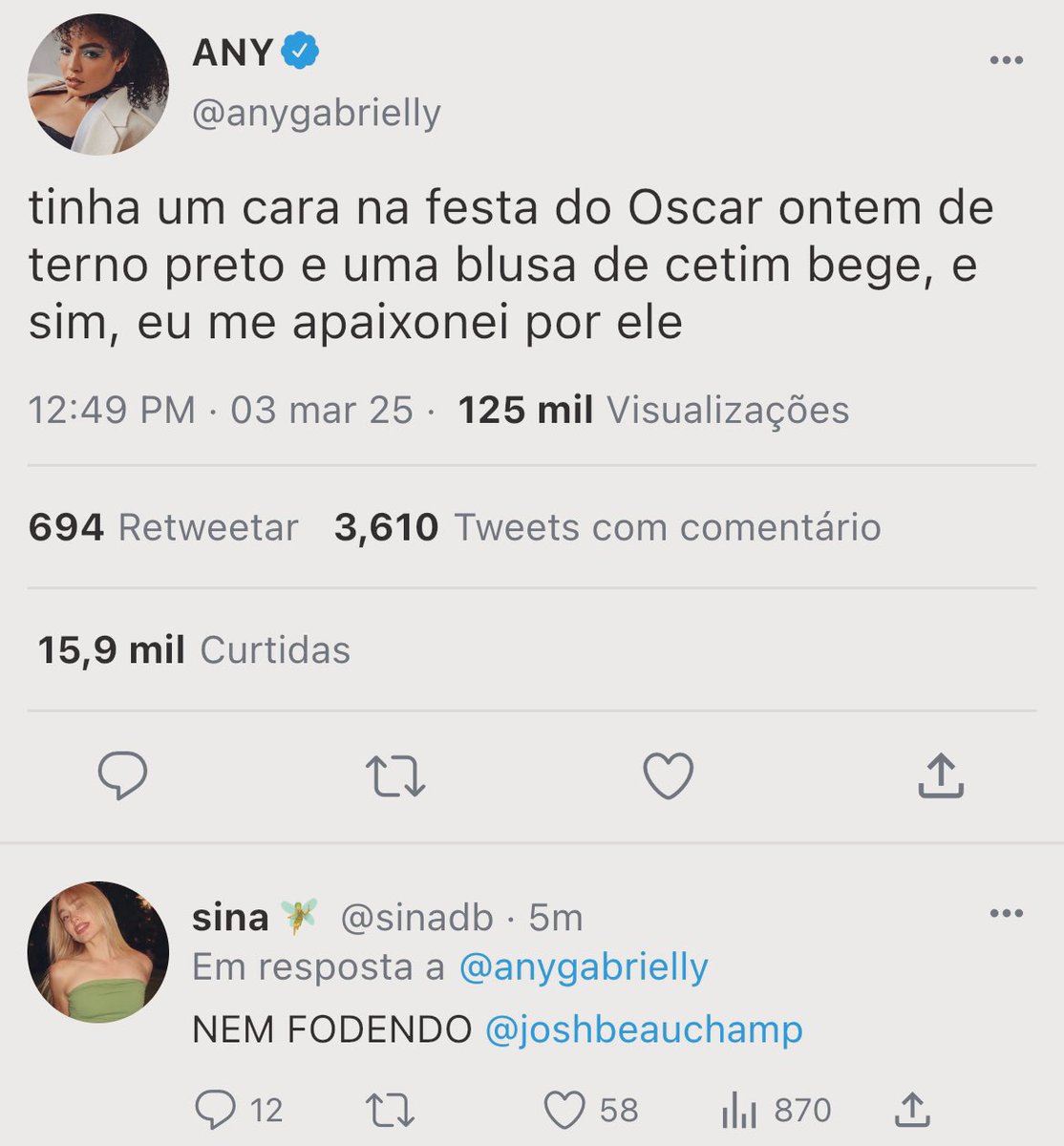 anyfavgirl's tweet photo. Oscar’s Night | au beauany 

onde numa festa pós Oscar Any se apaixona pelo garoto em ascensão na moda, sem ao menos saber seu nome, ela estava disposta a encontrá-lo. https://t.co/qqe7viqYhO