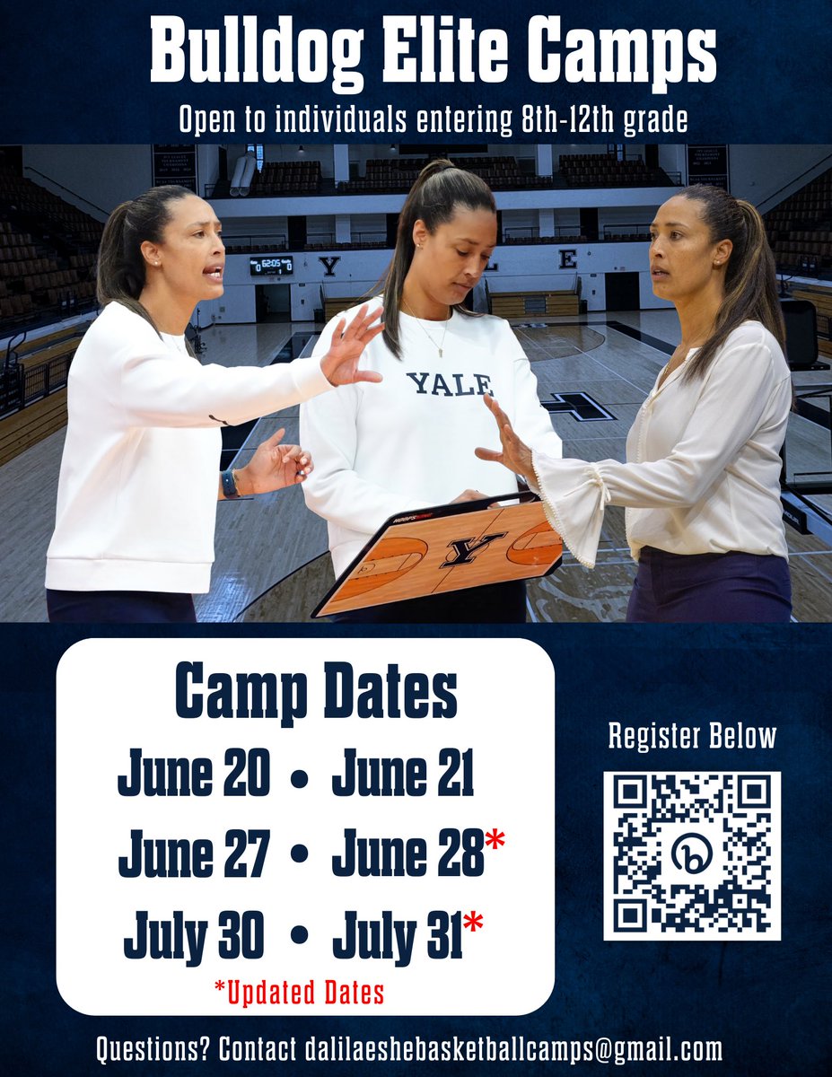 Amber Raisner (@abraisner) on Twitter photo 𝑼𝒑𝒅𝒂𝒕𝒆𝒅 Bulldog Elite Camp Dates
Can't wait to see some future Bulldogs at camp this summer🐾
Link for registration in bio! Reach out to me here or at dalilaeshebasketballcamps@gmail.com with any questions!! 𝑼𝒑𝒅𝒂𝒕𝒆𝒅 Bulldog Elite Camp Dates
Can't wait to see some future Bulldogs at camp this summer🐾
Link for registration in bio! Reach out to me here or at dalilaeshebasketballcamps@gmail.com with any questions!!