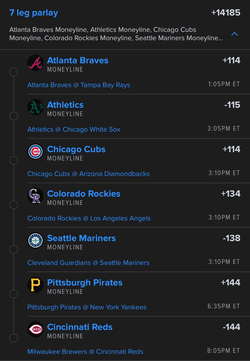 MLB 7pc ML
Like n retweet for more plays
🦨💨