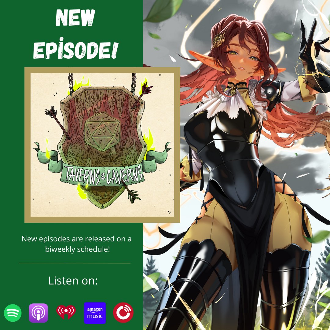 Join our adventures as we follow the stories of eccentric and memorable characters! These tales of discovery, freedom, vengeance, and more shall guide you through the fantasy of Taverns &amp; Caverns! 

✨ New episodes every other Monday! ✨ 

 🎨 by: <a href="/ProNastyaz/">ProNastyaz</a>
#dnd #podcast #ttrpg