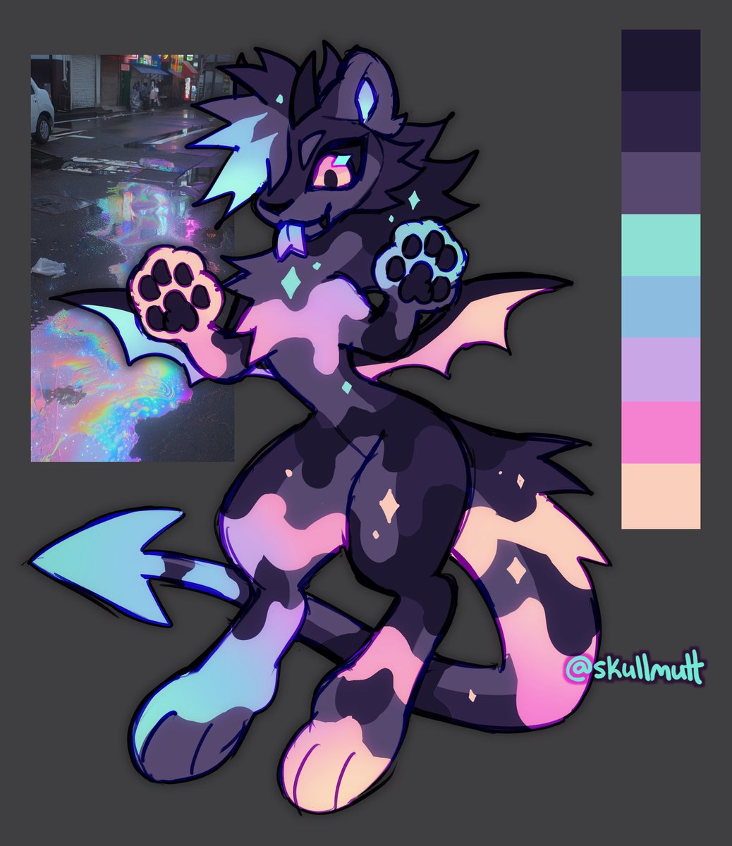 skullmutt's tweet photo. ✖️🖤 OIL SPILL DEMON TIGER 🖤✖️ https://t.co/9O5CFxC4pT
