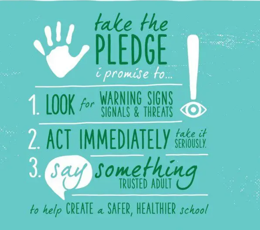 It's "Say Something Week" at CMS.  Today students will "Take the Pledge" to show their commitment to reporting concerns to a trusted adult at school.  We are proud of our students for doing their part to keep our school safe!