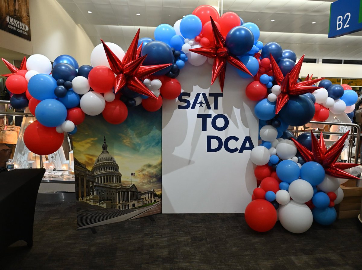 JohnCornyn's tweet photo. Exciting to be part of the inaugural SAT to DCA direct flight this morning. Lots of enthusiasm at @SATairport! #FlySAT #SAT2DCA
 
I look forward to seeing more Texans in our nation’s capital! https://t.co/HL3prxNv1k
