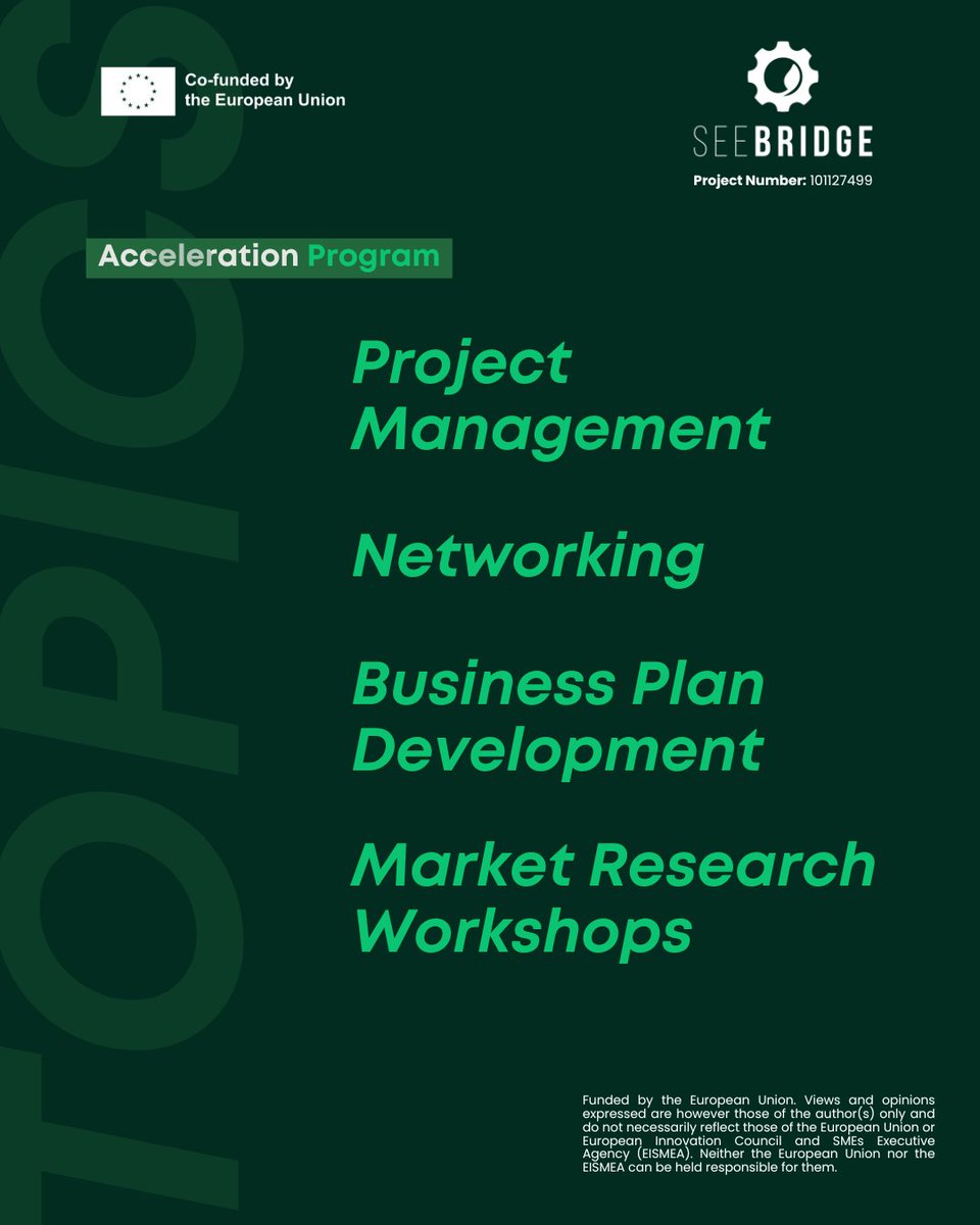 See Bridge (@seebridge_) on Twitter photo <a href="/SeeBridge_/">See Bridge</a> is thrilled to introduce its Acceleration Program, a dynamic initiative designed to support small and medium-sized enterprises (SMEs) in energy-intensive industries. π‘
π
The journey starts on March 6th! Secure your spot now! π docs.google.com/forms/d/e/1FAIβ¦
#EuropeanUnion <a href="/SeeBridge_/">See Bridge</a> is thrilled to introduce its Acceleration Program, a dynamic initiative designed to support small and medium-sized enterprises (SMEs) in energy-intensive industries. π‘
π
The journey starts on March 6th! Secure your spot now! π docs.google.com/forms/d/e/1FAIβ¦
#EuropeanUnion