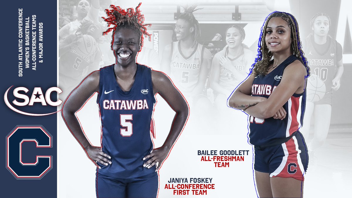 Catawba College Athletics (@catawbaindians) on Twitter photo A pair of All-SAC picks for <a href="/catawba_wbb/">Catawba Women’s Basketball</a>!
Janiya Foskey is an All-SAC First Team selection; Bailee Goodlett earned a spot on the All-Freshman Team!
Release | bit.ly/4boRcNn
#CatawbaCulture A pair of All-SAC picks for <a href="/catawba_wbb/">Catawba Women’s Basketball</a>!
Janiya Foskey is an All-SAC First Team selection; Bailee Goodlett earned a spot on the All-Freshman Team!
Release | bit.ly/4boRcNn
#CatawbaCulture