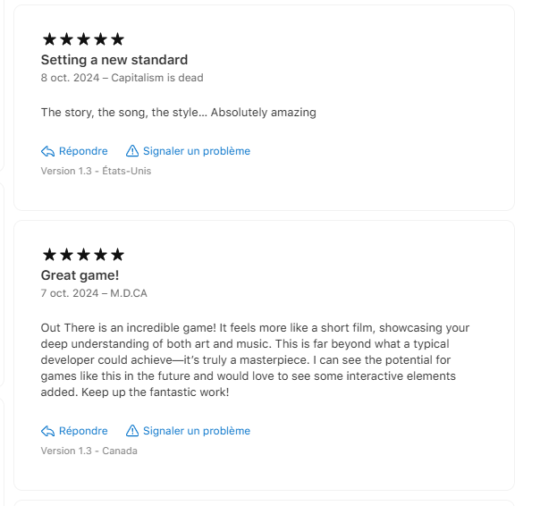 Thibault Mathieu (@thibaultmathieu) on Twitter photo 🚀 10,000+ downloads, 4.9 stars & mind-blowing reviews for Out There on Apple Vision Pro!
🌟 "Setting a new standard."
🌟 "Disney quality 5/5."
🌟 "A Masterpiece."
I couldn’t be prouder of our team at <a href="/WilkinsAvenueAR/">Wilkins Avenue AR</a> and @PollenMusicGroup for making this dream a reality. The 🚀 10,000+ downloads, 4.9 stars & mind-blowing reviews for Out There on Apple Vision Pro!
🌟 "Setting a new standard."
🌟 "Disney quality 5/5."
🌟 "A Masterpiece."
I couldn’t be prouder of our team at <a href="/WilkinsAvenueAR/">Wilkins Avenue AR</a> and @PollenMusicGroup for making this dream a reality. The