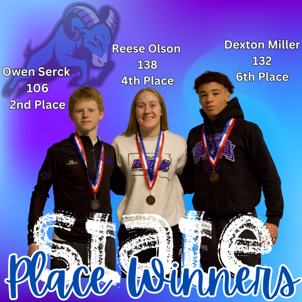 BeresfordSchool's tweet photo. Hard work, dedication, and perseverance have paid off! We are so proud of Owen Serck, Reese Olson, and Dexton Miller for their incredible performances at the State Tournament. Your determination on and off the mat is inspiring! https://t.co/QmtX7ocdkl