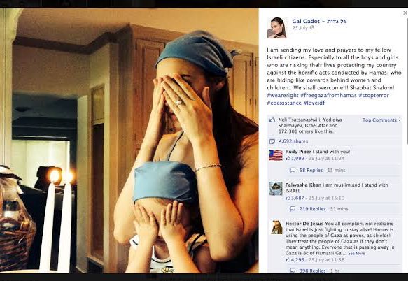 fuchsiadreamz's tweet photo. There’s nothing “mildly 2-stater” about Gal Gadot who proudly posted “#loveidf” on her Instagram. You don’t care about Palestine, stop pretending to. https://t.co/bMk1KXBo5n