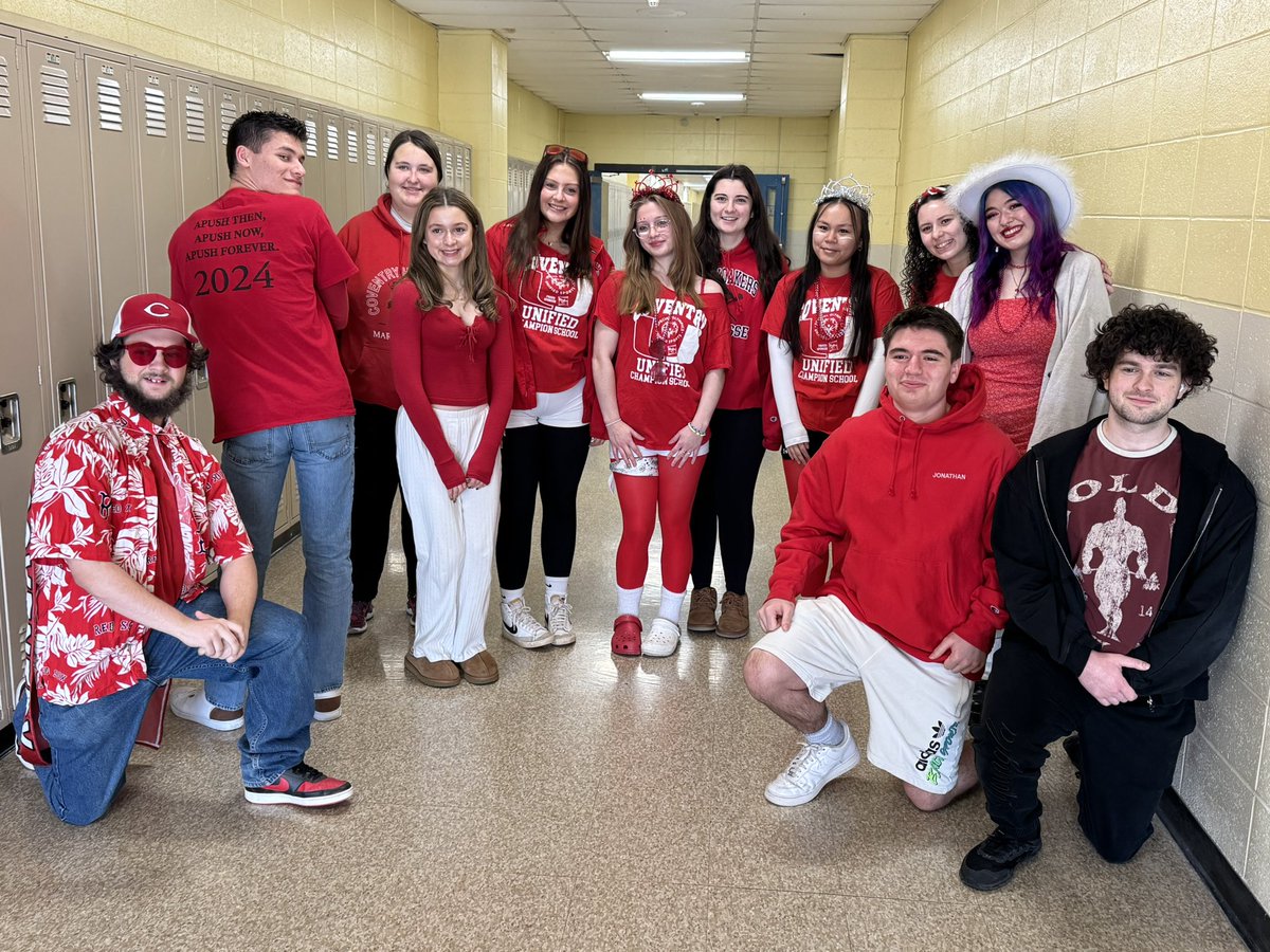 Oaker ELA (@oakerela) on Twitter photo Weâve got spirit, yes we do! Kicking off CHS Spirit Week 2025 with some of our wonderful seniors this morning on red and white day! #oakerpride <a href="/LimaBoyle/">Julie Lima Boyle</a> <a href="/CoventryOakers/">Coventry High School</a> <a href="/coventryschools/">Coventry Schools RI</a> <a href="/RIDeptEd/">Rhode Island Department of Education (RIDE)</a> Weâve got spirit, yes we do! Kicking off CHS Spirit Week 2025 with some of our wonderful seniors this morning on red and white day! #oakerpride <a href="/LimaBoyle/">Julie Lima Boyle</a> <a href="/CoventryOakers/">Coventry High School</a> <a href="/coventryschools/">Coventry Schools RI</a> <a href="/RIDeptEd/">Rhode Island Department of Education (RIDE)</a>