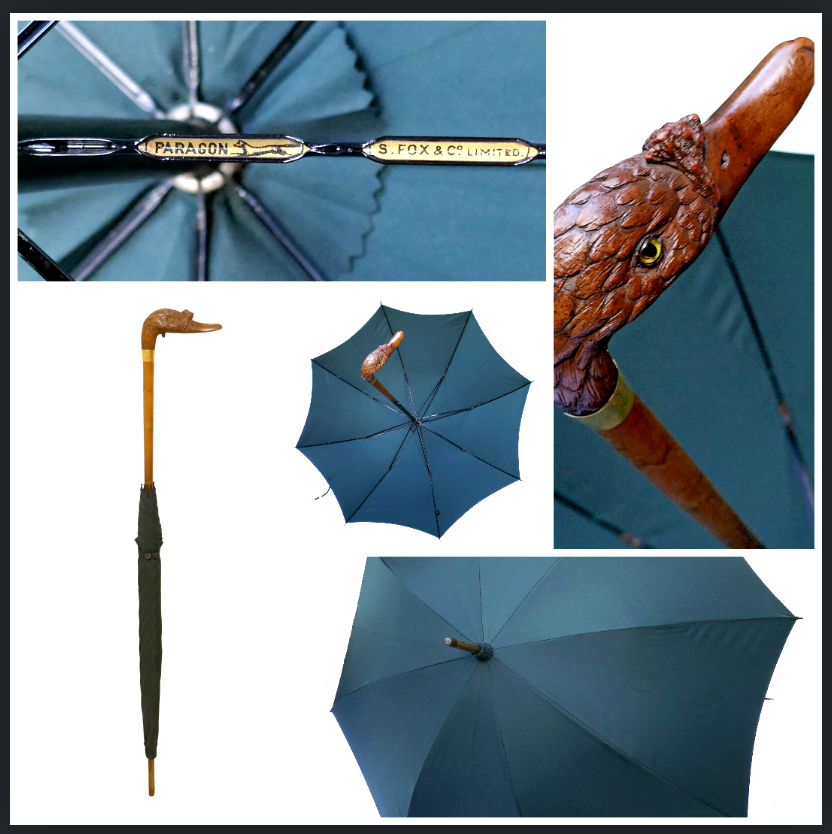 Phoenixchild0's tweet photo. A rare and wonderful original antique Ben Cox umbrella with novelty carved duck head handle, dating to circa 1920.
For more details - https://t.co/c3bxNiRdkJ
#Antique #Paragon #ParagonFox #Paragonumbrella #umbrella #BenCox #England #London #Bath #Dublin #Edinburgh #Paris #NY https://t.co/DXxc45l0Rt