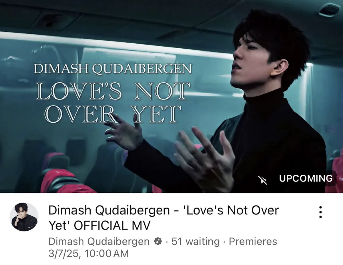 Dimash&DearsHispanos (@didearshispanos) on Twitter photo Te invito al canal oficial de <a href="/dimash_official/">Dimash Qudaibergen</a> en YouTube y actives la notificación para el estreno de #LovesNotOverYet
Había 51 personas en espera cuando me uní. Cuántos hay ahora?
DIMASH NEW SONG
EPIC RELEASE IS COMING
youtu.be/FzVupr1vgXo?si… Te invito al canal oficial de <a href="/dimash_official/">Dimash Qudaibergen</a> en YouTube y actives la notificación para el estreno de #LovesNotOverYet
Había 51 personas en espera cuando me uní. Cuántos hay ahora?
DIMASH NEW SONG
EPIC RELEASE IS COMING
youtu.be/FzVupr1vgXo?si…