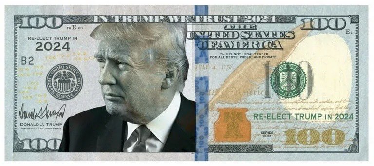 AiForward_'s tweet photo. JUST IN: 🇺🇸 A bill to put President Trump on the $100 note has been introduced in Congress. 🤣 https://t.co/ccBlKjsKII