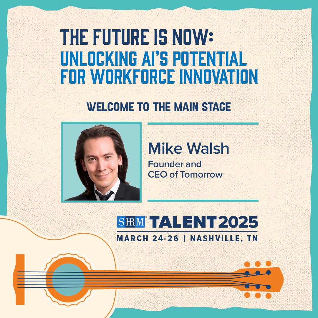SHRM (@shrm) on Twitter photo The future of work is here! Join futurist <a href="/mikewalsh/">Mike Walsh</a> at #SHRMTalent March 24 – 26 as he unpacks how AI is transforming talent acquisition, workforce planning & engagement. Don’t miss this game-changing keynote! Secure your spot now: shrm.co/7z18cn The future of work is here! Join futurist <a href="/mikewalsh/">Mike Walsh</a> at #SHRMTalent March 24 – 26 as he unpacks how AI is transforming talent acquisition, workforce planning & engagement. Don’t miss this game-changing keynote! Secure your spot now: shrm.co/7z18cn