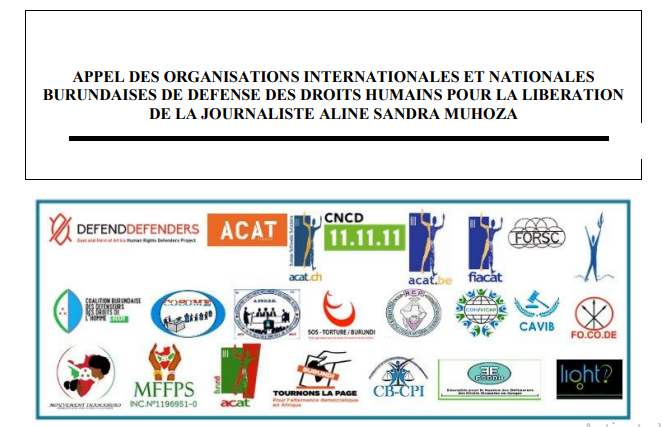 1/8  Une vingtaine d'Organisations Nationales et Internationales de défense des Droits Humains  lancent un appel aux autorités burundaises pour une libération sans condition de la Journaliste Aline Sandra MUHOZA en détention arbitraire depuis le 13 Avril 2024. <a href="/DefendDefenders/">DefendDefenders</a>