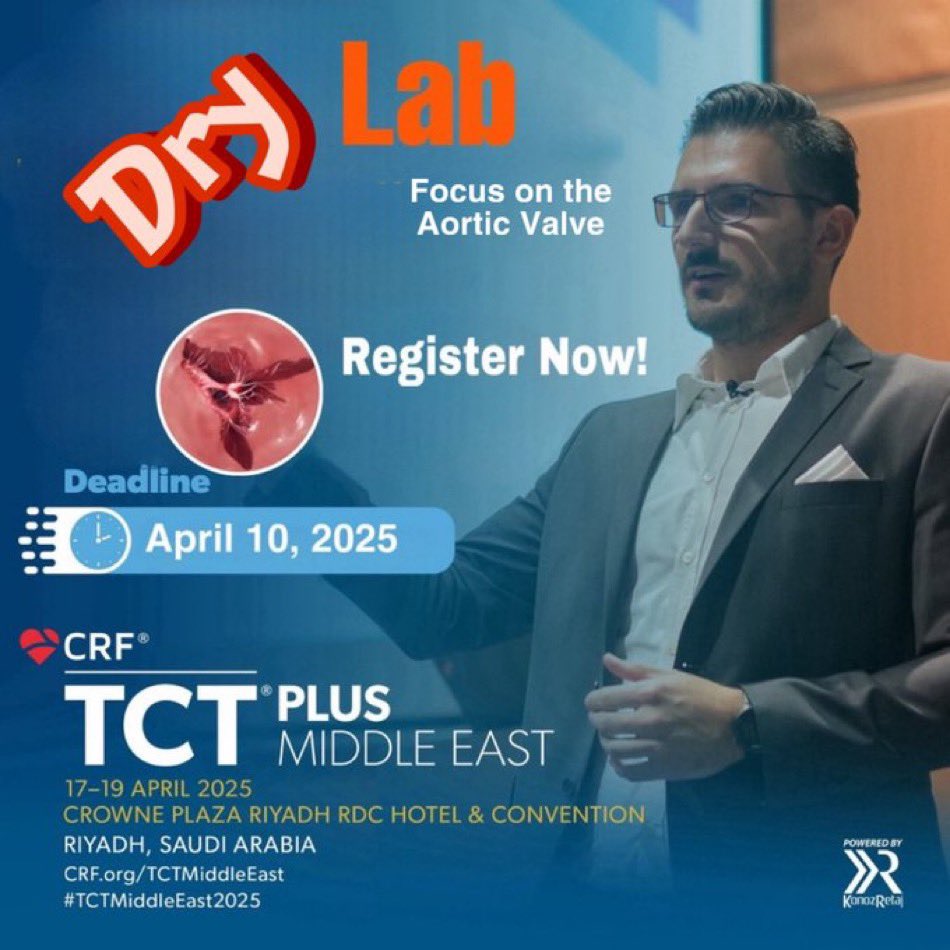 Registration for the wet &amp; dry labs is still open 🏃🏃with a focus on the aortic &amp; mitral valves 

<a href="/crfheart/">Cardiovascular Research Foundation</a> <a href="/WalidAbukhudair/">Dr. Walid Abukhudair</a> <a href="/jgranadacrf/">Juan F. Granada</a> <a href="/UthmanAluthman/">Uthman Aluthman</a> <a href="/RHAAttar/">Rowa H Attar, MD, FRCPC, FASE- رواء حسن عطار</a> 

<a href="/drptca/">Khaled AlShaibi</a> <a href="/kfaraidy/">Dr. Khalid Al Faraidyالدكتور خالد الفرائضي</a> <a href="/mmamas1973/">Mamas A. Mamas</a> <a href="/AlkashkariWail/">Wail AlkashkariFSCAI,FPICSوائل القشقرى🇸🇦🇨🇦🇺🇲</a> <a href="/mirvatalasnag/">MIЯVΛƬ #IC ༄ ｡°</a> <a href="/TCTConference/">TCT Conference</a>