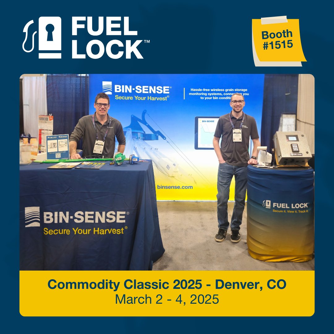 We're live at the <a href="/ComClassic/">Commodity Classic</a> in Denver, CO! 🌟 Come visit us at booth #1515 to chat with Craig and Isaiah and discover how personalized user access can help protect your fuel. 🚜 #CommodityClassic #FuelLock