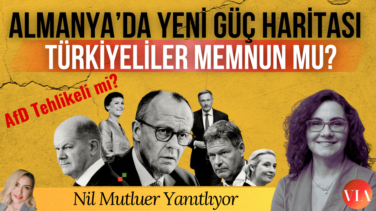 ViaTVMedya's tweet photo. 🟡Via Gündem’de Alin Ozinian’ın konuğu Dr. Nil Mutluer: https://t.co/4A1tdRGLIv

⚫️Almanya'da seçimin kazananları ve kaybedenleri: Güç dengeleri nasıl değişti? 

🔴Göçmenler için hayat zorlaşacak mı? Türkiyeliler seçim sonuçlarından memnun mu?

@nilmutluer @AlinOzinian https://t.co/jxexsxEAaN