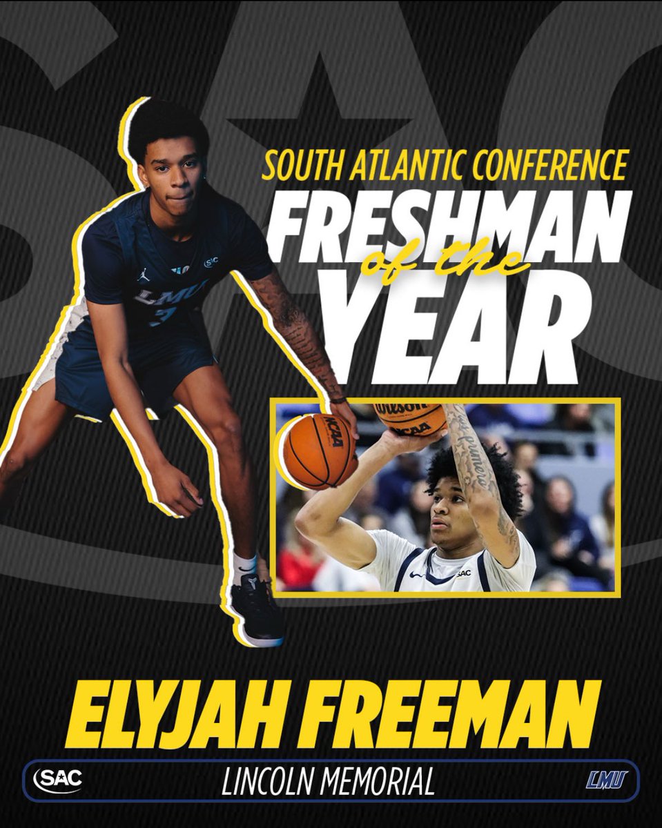 South Atlantic Conference (@sac_athletics) on Twitter photo Elyjah Freeman brings home Freshman of the Year honors! Elyjah Freeman brings home Freshman of the Year honors!