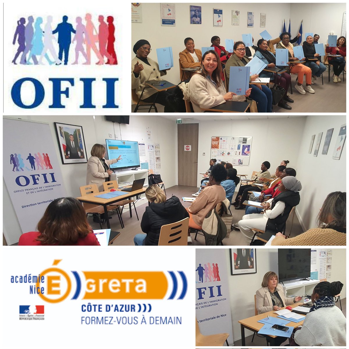 EMPLOI MÉTIERS EN TENSION - Aujourd'hui information collective à <a href="/OFII_Nice/">OFII NICE</a> animée par <a href="/GRETACotedazur/">GRETA Côte d'Azur</a>. Les signataires CIR intéressés par les métiers d'Accompagnant Éducatif et Social et Aide-Soignant ont été informés du cursus et conditions d'admission aux formations <a href="/prefet06/">Préfet des Alpes-Maritimes🇫🇷</a>