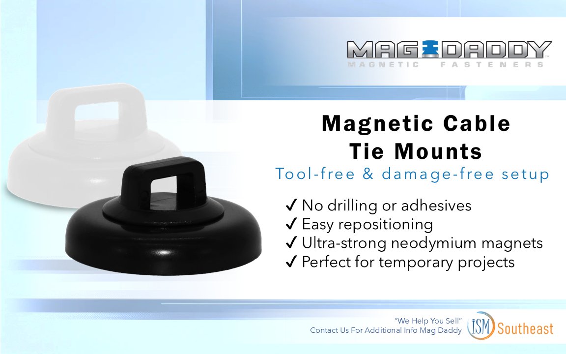 ISM_Southeast's tweet image. Secure, organize, and simplify your installations with strong magnetic mounts. No more need for adhesives and drilling—say hello to seamless, damage-free cable management!

#Magnetic #CableClarity #ToolFree