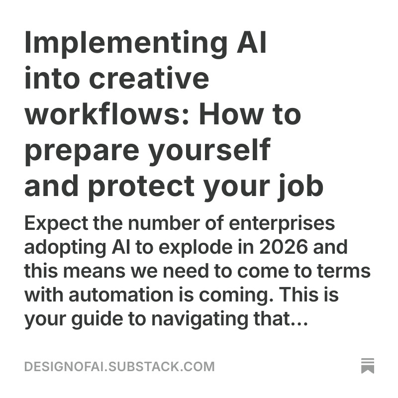 open.substack.com/pub/designofai… 

We can mourn the tidal wave of change while also preparing for the new world order that comes next.

Action items: What can we do to prepare ourselves and our work