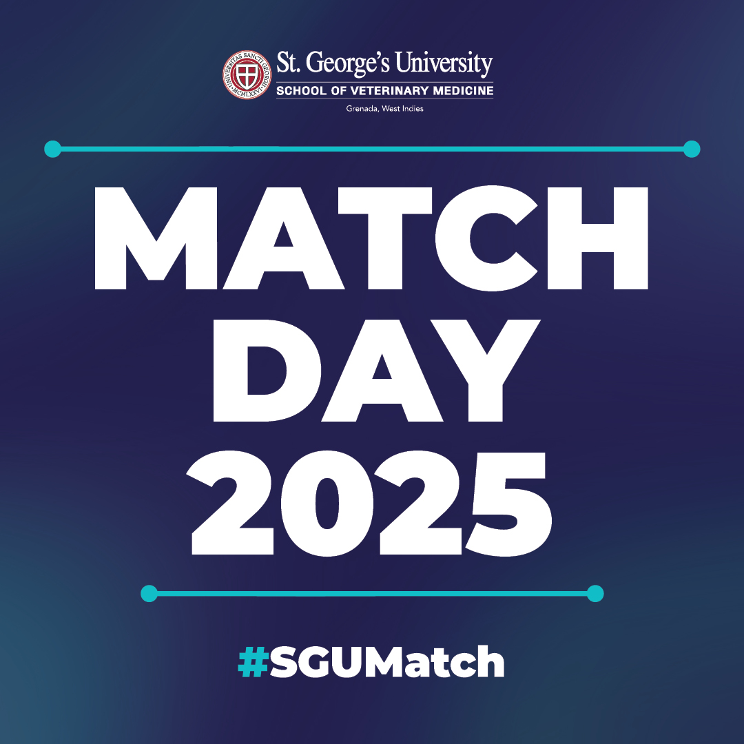 StGeorgesU's tweet photo. ๐ Congratulations to our students and graduates who matched in the 2025 Veterinary Internship and Residency Matching Program (VIRMP)! Tell us where you're headed! #SGUMatch https://t.co/kHfrKdLzsA
