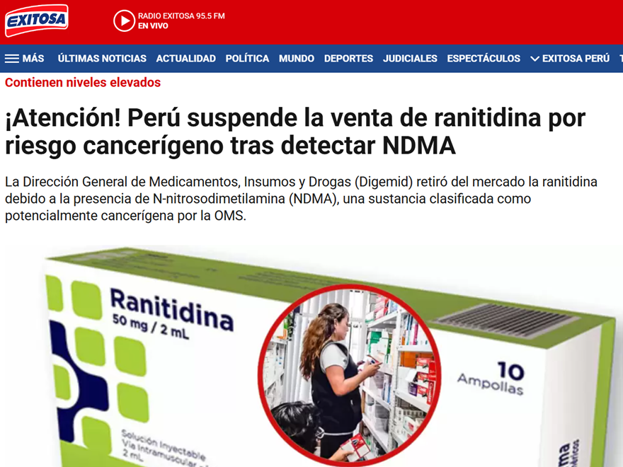 5 años después que <a href="/US_FDA/">U.S. FDA</a> alertó y solicitó el retiro de ranitidina(N-nitrosodimetilamina9 por su posible efecto cancerígeno, recién el 2025  <a href="/Minsa_Peru/">Ministerio de Salud</a>  DIGEMID suspende la venta de ranitidina
Por eso <a href="/ErnesBustamante/">Ernesto Bustamante</a> <a href="/congresoperu/">Congreso del Perú 🇵🇪</a> debemos confiar en autoridades como EMA/ FDA