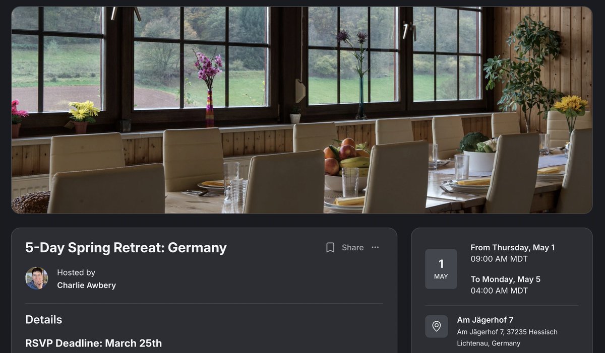 Only 2 places left on Evolving Ground's Community retreat in Germany, first week of May!