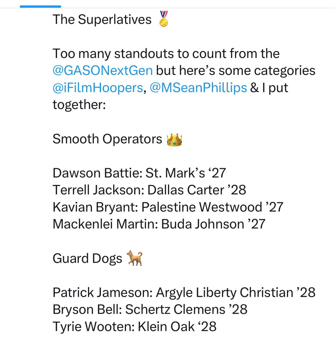 Patrick Jameson (@patricktjameson) on Twitter photo Had a great weekend at the GASONextGen Showcase. Thanks to the GASO team for putting on an awesome event! <a href="/GASONextGen/">GASO NextGen</a> <a href="/TexasHoopsGASO/">TexasHoops/GASO 🔗</a> <a href="/LCS_MBasketball/">LCS Mens Basketball</a> <a href="/3dhoopsacademy/">3d EMPIRE</a> Had a great weekend at the GASONextGen Showcase. Thanks to the GASO team for putting on an awesome event! <a href="/GASONextGen/">GASO NextGen</a> <a href="/TexasHoopsGASO/">TexasHoops/GASO 🔗</a> <a href="/LCS_MBasketball/">LCS Mens Basketball</a> <a href="/3dhoopsacademy/">3d EMPIRE</a>