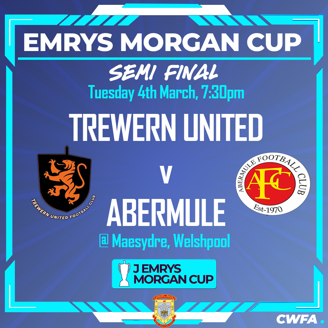 Central Wales FA (@centralwalesfa) on Twitter photo This Pancake day, we are serving up the first of the #EmrysMorganCup semi finals with <a href="/TrewernFC/">Trewern United F.C.</a> taking on <a href="/abermuleafc/">abermuleafc 🏴</a> at <a href="/WelshpoolTownFC/">Welshpool Town F.C.</a> With the final potentially just 90 minutes away #CWFA This Pancake day, we are serving up the first of the #EmrysMorganCup semi finals with <a href="/TrewernFC/">Trewern United F.C.</a> taking on <a href="/abermuleafc/">abermuleafc 🏴</a> at <a href="/WelshpoolTownFC/">Welshpool Town F.C.</a> With the final potentially just 90 minutes away #CWFA