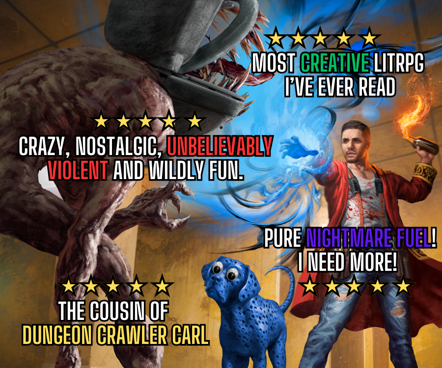 Have y'all picked up a copy of Discount Dan yet? It's a wild ride from start to finish. I think this summarizes it pretty well. 

#LitRPG #Gamelit #fantasybooks #backrooms