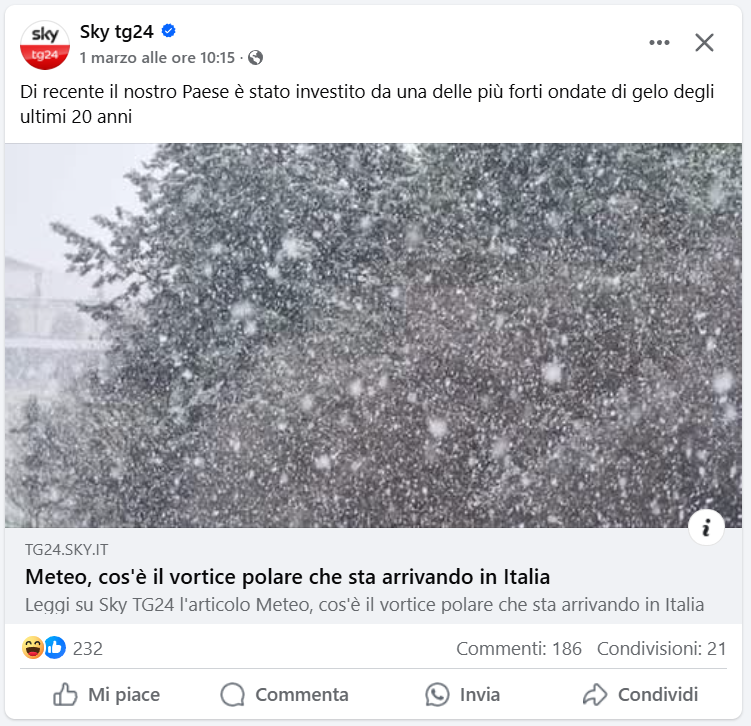 MMmarco0's tweet image. "Di recente il nostro paese è stato investito da una delle più forti ondate di gelo degli ultimi vent’anni. Talmente forte che non se n’è accorto nessuno. 

Probabilmente questo è l’articolo con più ignoranza meteorologica che abbia letto negli ultimi mesi. Mi chiedo come sia…