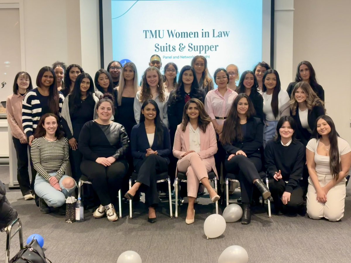 Had an inspiring time at <a href="/tmuwomeninlaw/">Women in Law</a>’s event with my fellow panelists Monisha Mohan, <a href="/Mayssia/">Mayssia (May) Elajami - Toronto & Vancouver Lawyer</a> &amp; Nika Moslehi. Our audience was full of smart, eager, young racialized women pursuing a career in law ~ the future of our profession looks good! 🌟