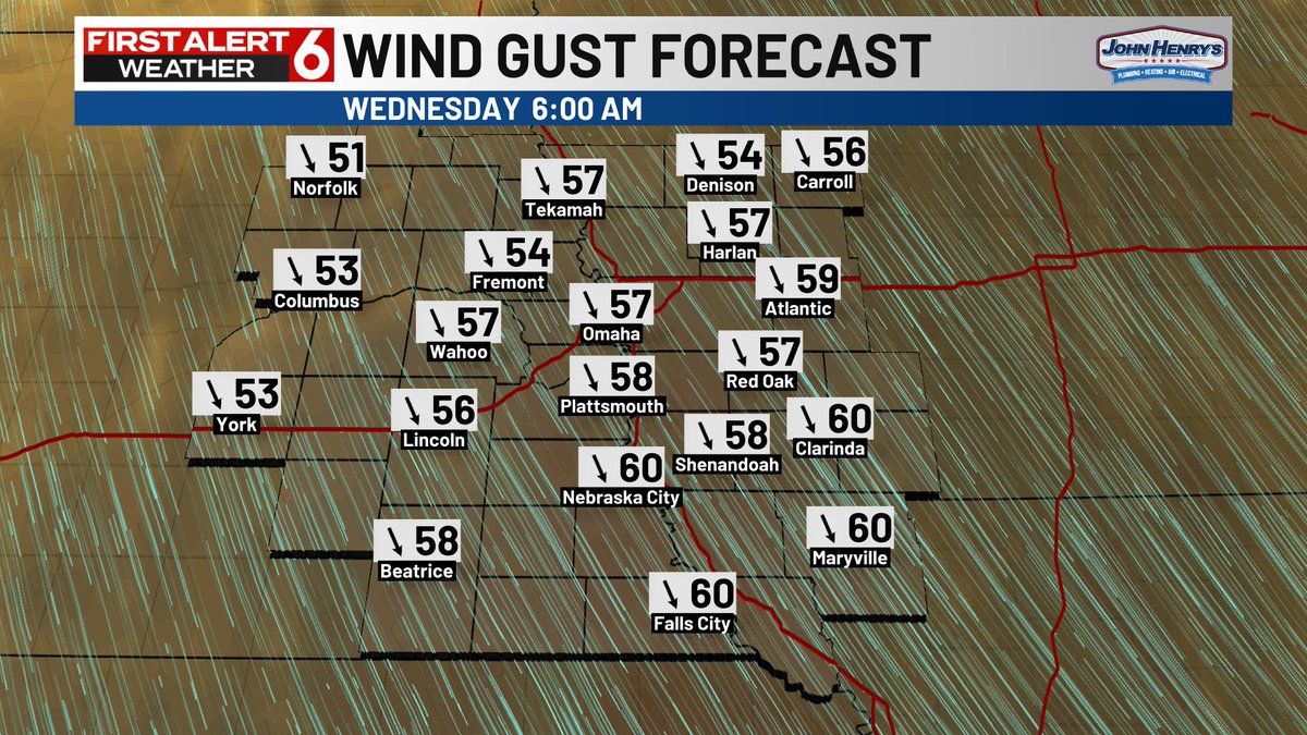 RustyLord's tweet photo. New model runs, same story with the wind Tuesday night. Here's a few time steps from 6pm Tue to 6am Wed. 60-70mph gusts will be frequent overnight with them slowly weakening through the day Wednesday. https://t.co/c5s4uxud83