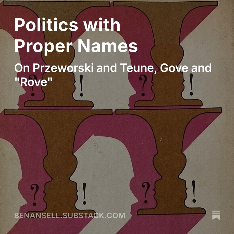 The piece can be read at the link below. Thanks to Catherine de Vries, Sarah de Lange, Edmund Fawcett, Jon Cruddas, and yes <a href="/michaelgove/">Michael Gove</a>  for the Rethink episode inspiring this - and especially to <a href="/booper/">Ben Cooper</a> for producing it.
benansell.substack.com/p/politics-wit…